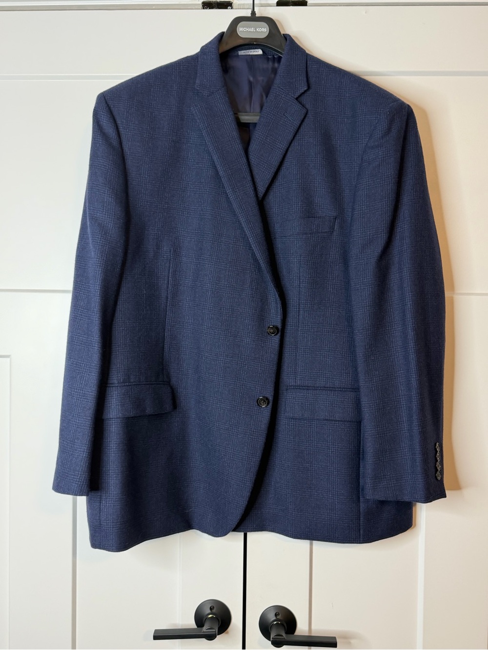 Ralph Lauren Executive Fit 100% Wool Blazer Navy Plaid Size 52R